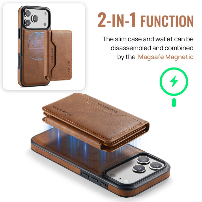 For Apple iPhone 17 Air 17 Pro Max 16 15 14 13 12 11 Leather Phone Cover Wireless Charging