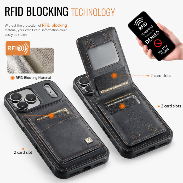 For iPhone 17 Air 16 Pro Max 15 14 13 12 11 8 7 XR XS Phone Case Magnetic 2in1 leather Wallet