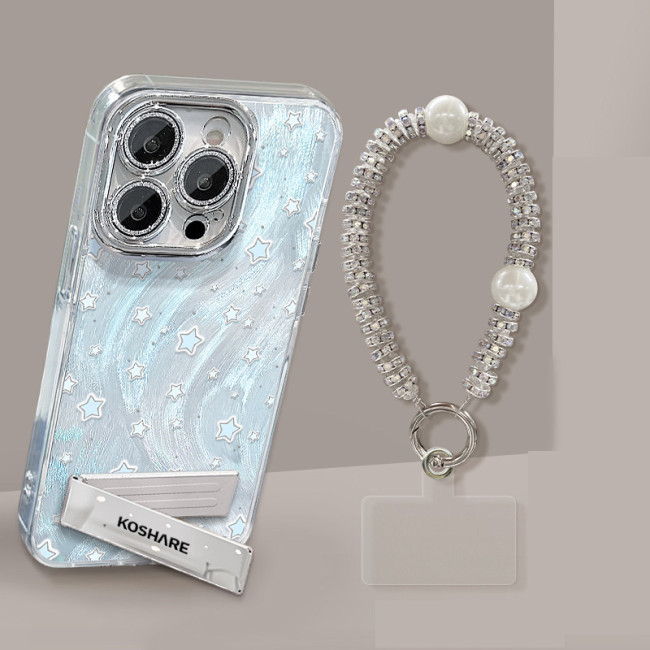 For Apple iPhone 17 Air 17 Pro Max 16 15 14 13 12 11 Phone Cover Stars Bracelet
