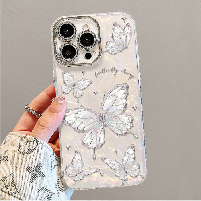 For Apple iPhone 17 Pro Max 16 15 14 13 12 11 XR XS  Phone Case Butterfly Bracelet