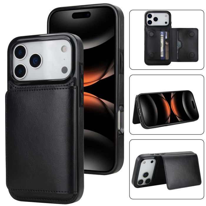 For Apple iPhone 17 Air 17 Pro Max 16 15 14 13 12 11 Phone Cover Leather Wallet card holder