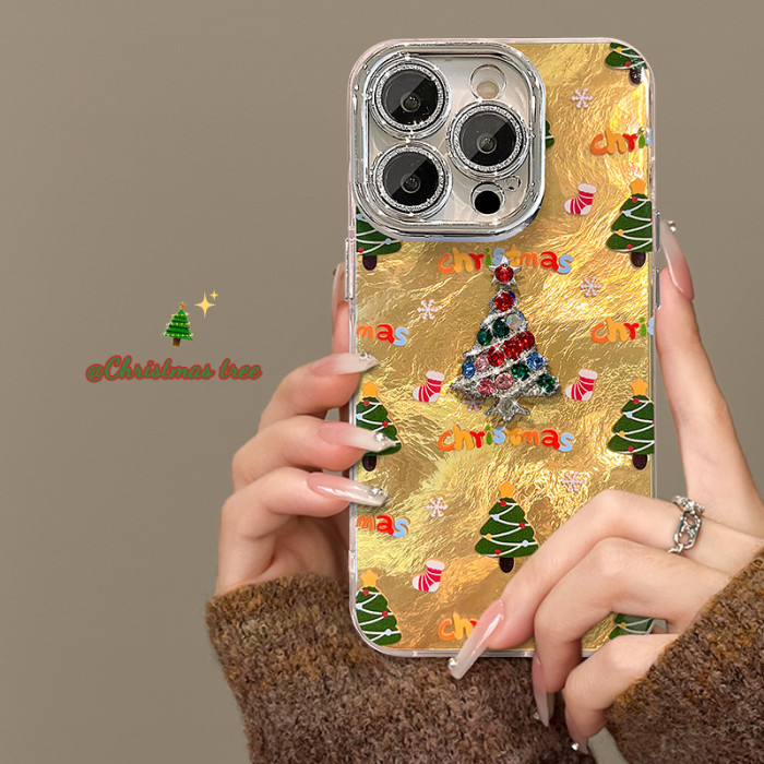 For Apple iPhone 17 Pro Max 16 15 14 13 12 11 Phone Cover Christmas Tree Bracelet