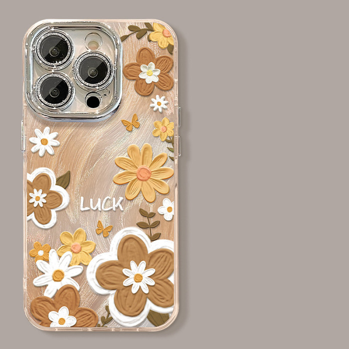 For Apple iPhone 17 Pro Max 16 15 14 13 12 11 Phone Cover Flower Bracelet Bracket