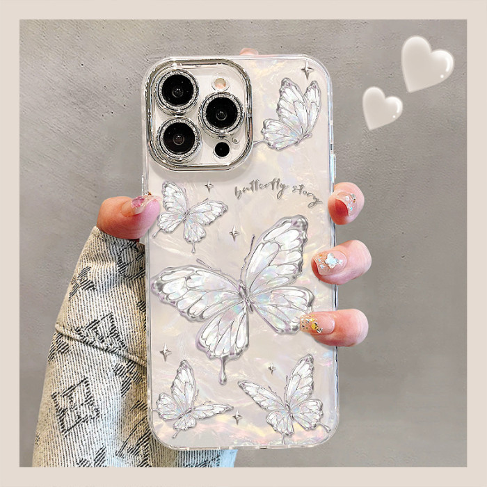 For Apple iPhone 17 Pro Max 16 15 14 13 12 11 XR XS  Phone Case Butterfly Bracelet