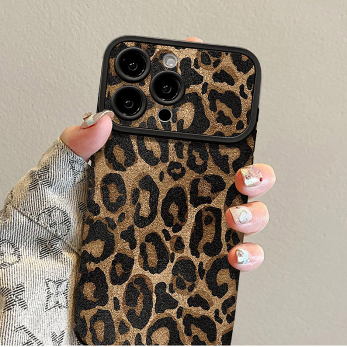 For Apple iPhone 17 Pro Max 16 15 14 13 12 11 Phone Cover Vintage Leopard Print Lanyard Bracelet