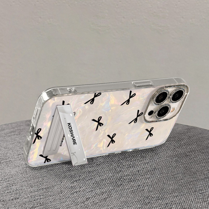 For Apple iPhone 17 Pro Max 16 15 14 13 12 11 Phone Cover Bow Bracelet Bracket