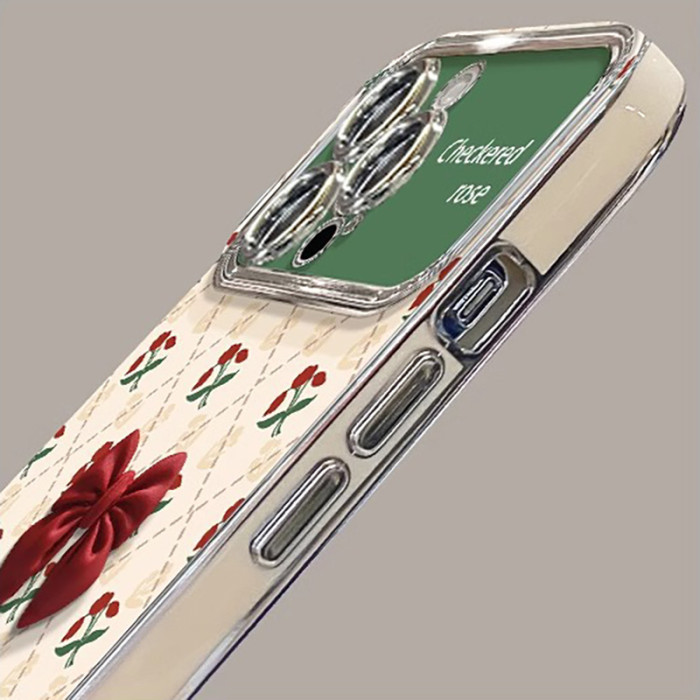 For Apple iPhone 17 Pro Max 16 15 14 13 12 11 Phone Cover Rose Bracelet Bracket