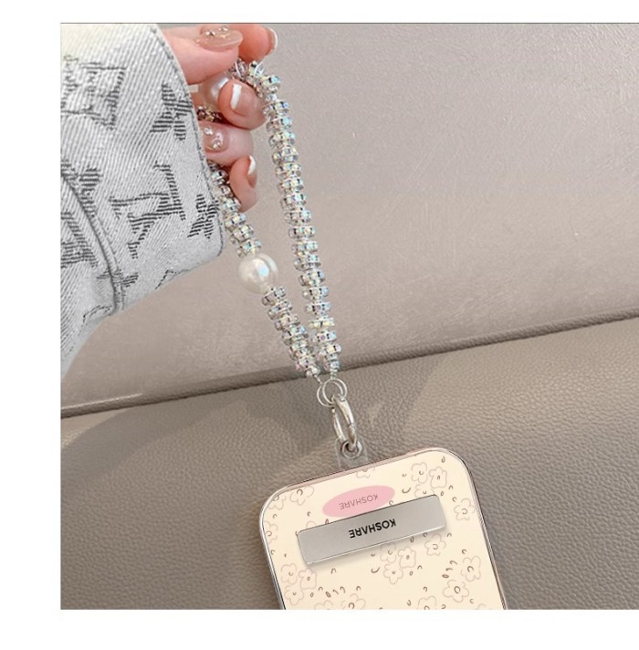 For Apple iPhone 17 Pro Max 16 15 14 13 12 11 Phone Cover Rose Bracelet Bracket
