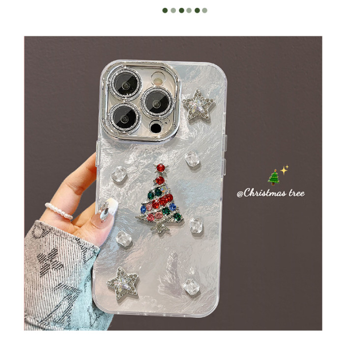 For Apple iPhone 17 Pro Max 16 15 14 13 12 11 Phone Cover Christmas Tree Bracelet