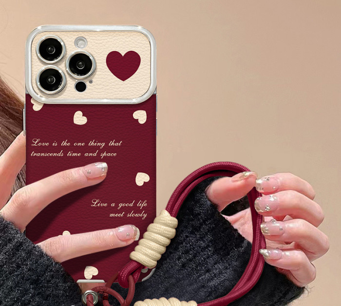 For Apple iPhone 17 Pro Max 16 15 14 13 12 11 Phone Cover Bow Lanyard Chain Bracelet Phone Protector