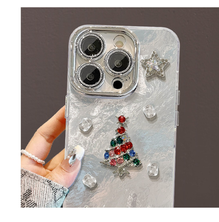 For Apple iPhone 17 Pro Max 16 15 14 13 12 11 Phone Cover Christmas Tree Bracelet