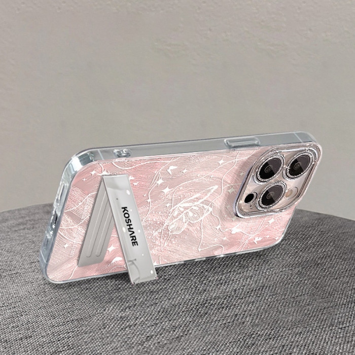 For Apple iPhone 17 Pro Max 16 15 14 13 12 11 Phone Cover Fantasy Butterfly Bracelet Bracket Feather Yarn