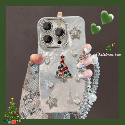 For Apple iPhone 17 Pro Max 16 15 14 13 12 11 Phone Cover Christmas Tree Bracelet