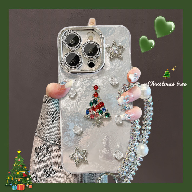 For Apple iPhone 17 Pro Max 16 15 14 13 12 11 Phone Cover Christmas Tree Bracelet