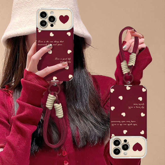 For Apple iPhone 17 Pro Max 16 15 14 13 12 11 Phone Cover Bow Lanyard Chain Bracelet Phone Protector