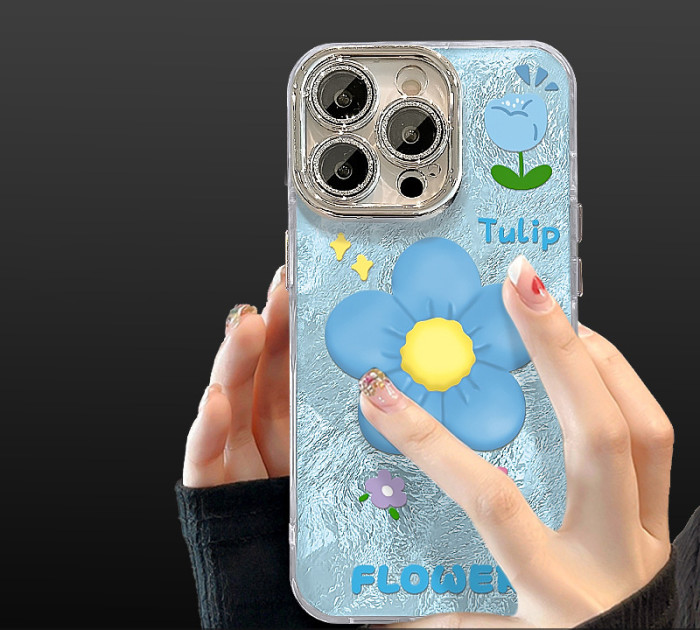 For Apple iPhone 17 Pro Max 16 15 14 13 12 11 Phone Cover Flower Lanyard