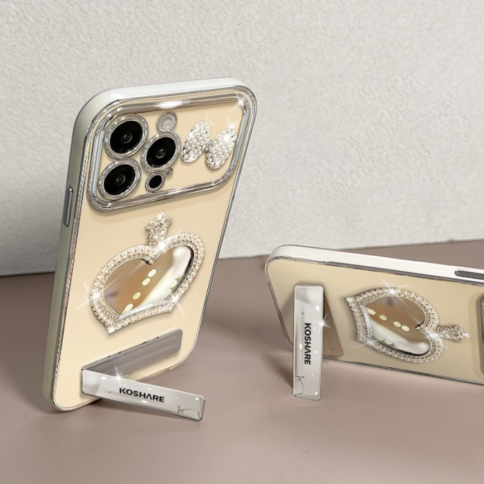 For Apple iPhone 17 Pro Max 16 15 14 13 12 11 Phone Cover Crown Mirror Bracelet