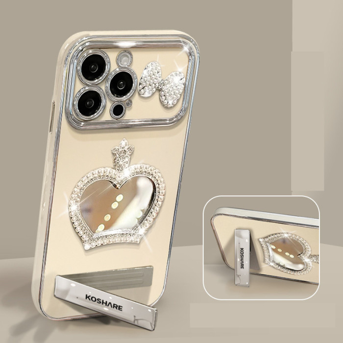 For Apple iPhone 17 Pro Max 16 15 14 13 12 11 Phone Cover Crown Mirror Bracelet