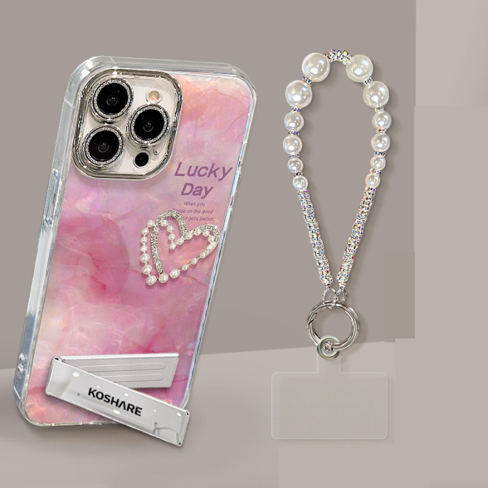 For Apple iPhone 17 Pro Max 16 15 14 13 12 11 Phone Cover Love Doll Bracelet