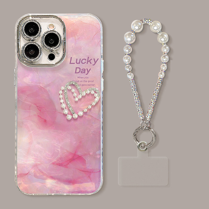 For Apple iPhone 17 Pro Max 16 15 14 13 12 11 Phone Cover Love Doll Bracelet