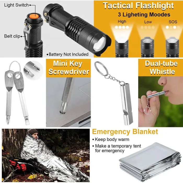 Camping Outdoor Survival First Aid Kits Professional Survival Equipment Tool Set