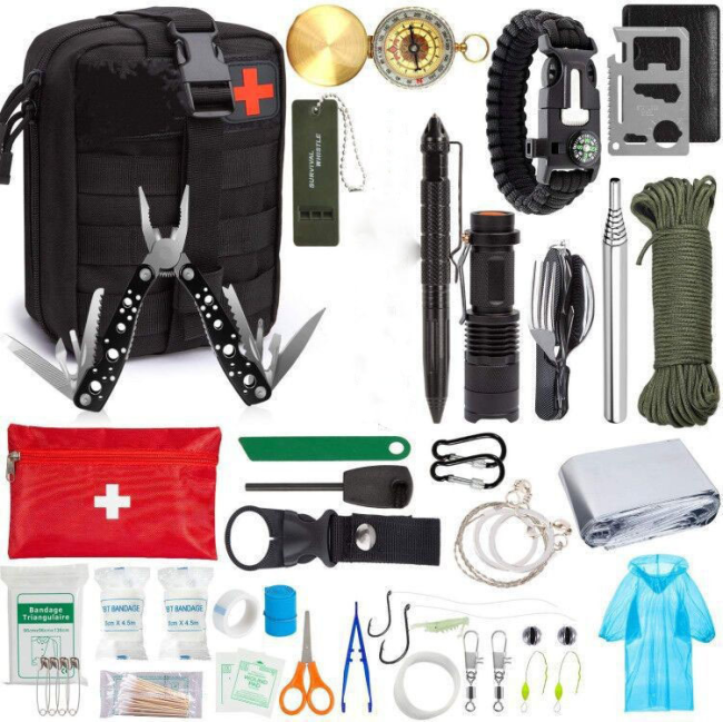 Outdoor Camping Supplies Wild Survival Self-Defense Tool Set Multifunctional