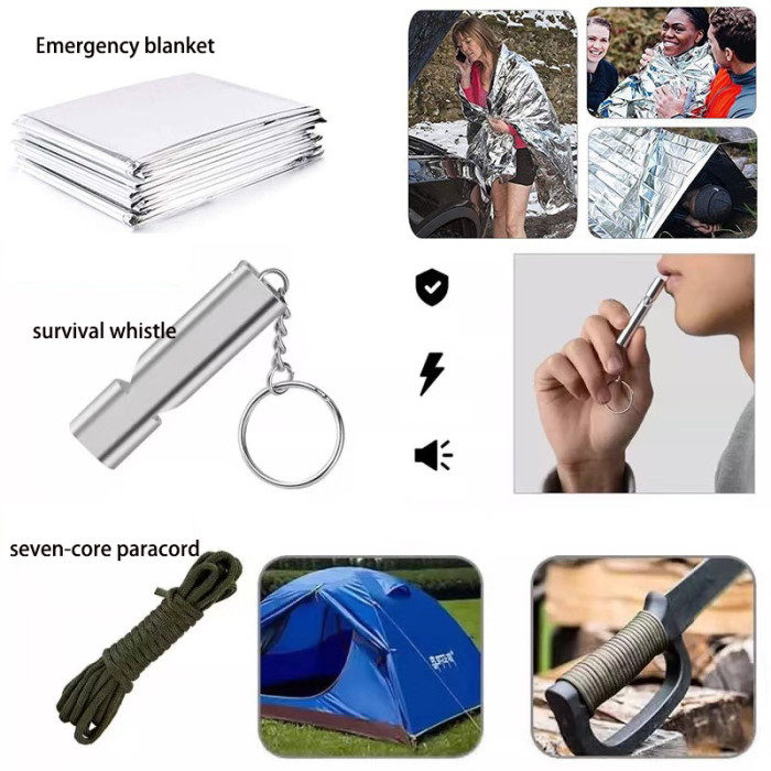 Camping Outdoor Survival Tool Set Emergency Rescue Adventure Mountaineering New