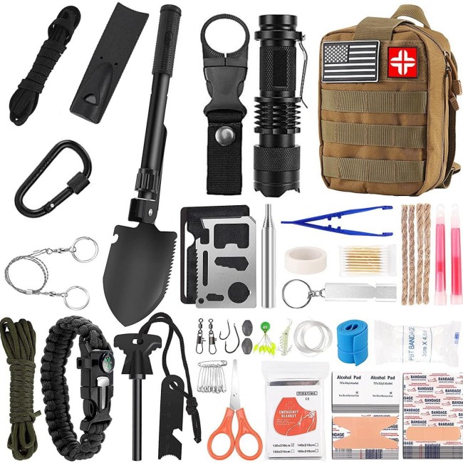 142-Piece Outdoor Camping Equipment Survival Tool Set Emergency Survival Kit 