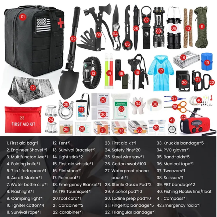 Outdoor Adventure Camping Supplies Survival Tool Camping Set  Emergency Kit New