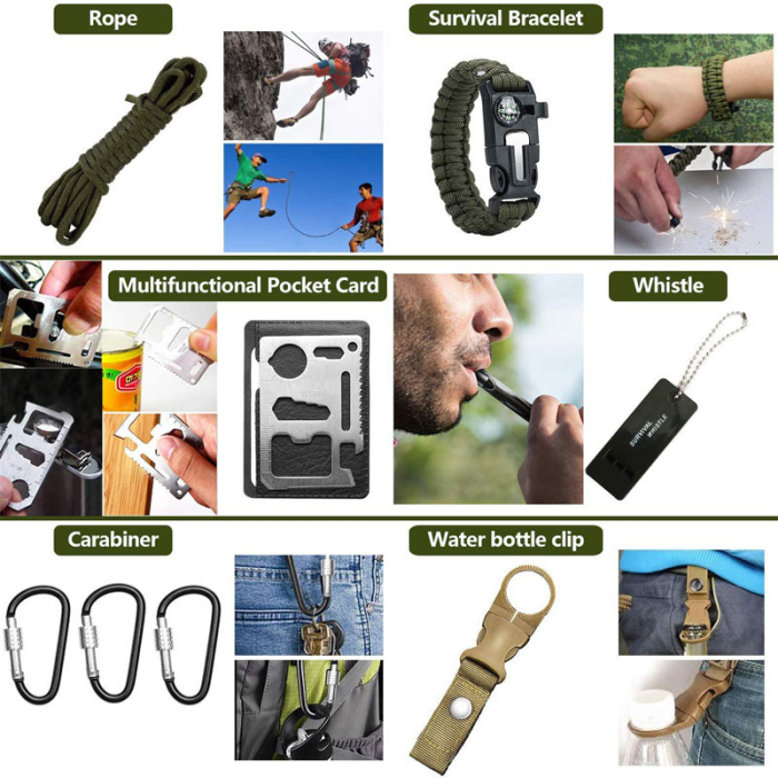 Outdoor Survival First Aid Kits Survival Camping Emergency Kit Mix Pack Tool Set