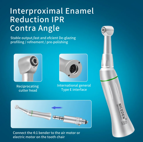 Niceden Dental Diamond Frosted Orthodontic Proximal Enamel Reduction Reciprocating IPR System Stripping 4:1 Anti Angle Orthodont