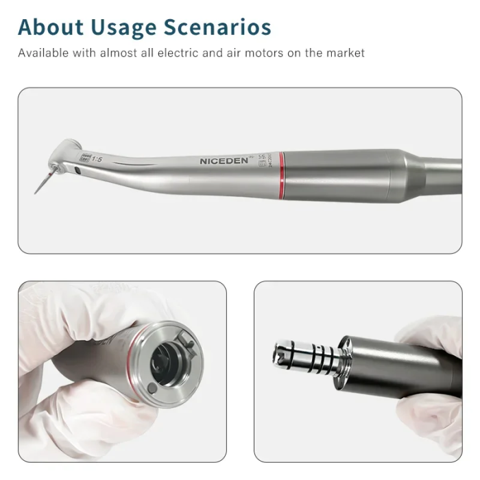 Dental 1:5 Booster handpiece water jet Implant Preparation Anti corner LED Fibre Optic Dental Equipment NICEDEN