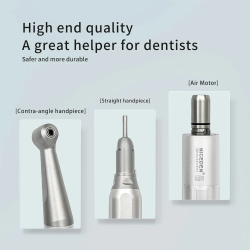 FX Dental Low Speed Handpiece Straight Handpiece 1:1 Contra Angle Air Motor 2/4 Hole External Cooling System