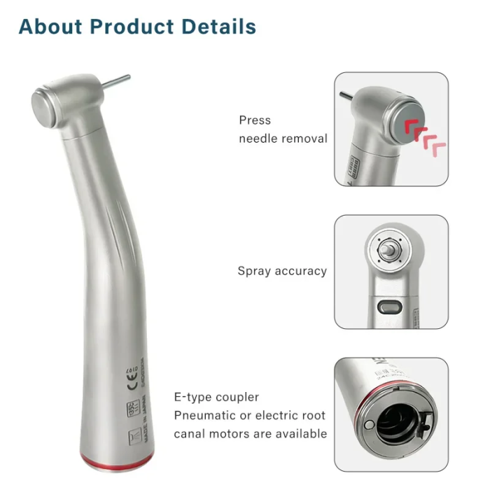 Dental 1:5 Booster handpiece water jet Implant Preparation Anti corner LED Fibre Optic Dental Equipment NICEDEN