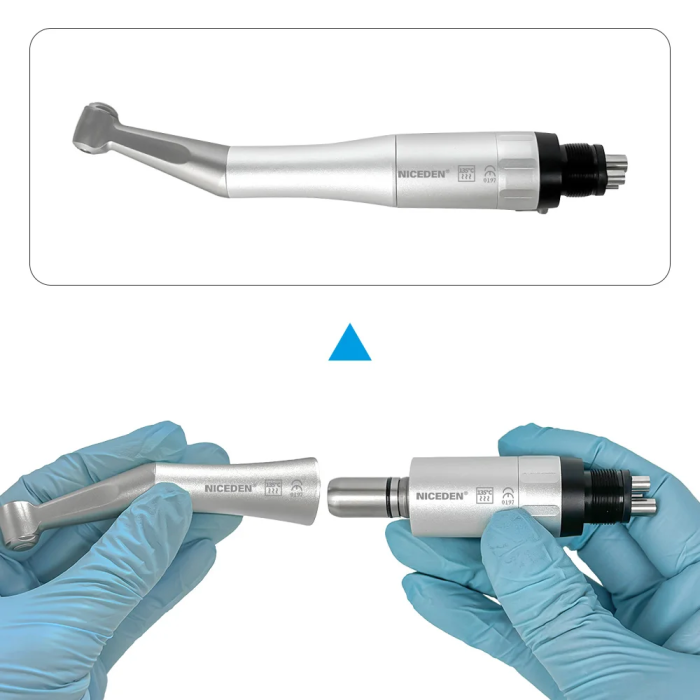 FX Dental Low Speed Handpiece Straight Handpiece 1:1 Contra Angle Air Motor 2/4 Hole External Cooling System