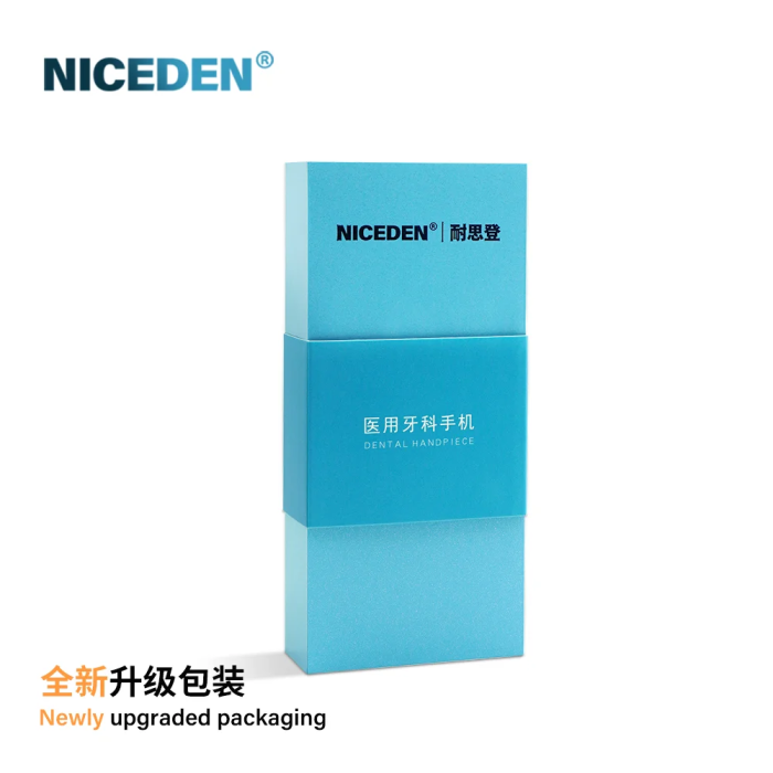 Niceden Dental Gold High Speed Handpiece All-in-One Head Drop Resistant Stainless-steel unibody Single Water Spray Air Turbine
