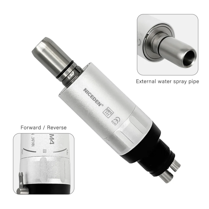FX Dental Low Speed Handpiece Straight Handpiece 1:1 Contra Angle Air Motor 2/4 Hole External Cooling System