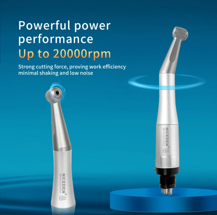 FX Dental Low Speed Handpiece Straight Handpiece 1:1 Contra Angle Air Motor 2/4 Hole External Cooling System