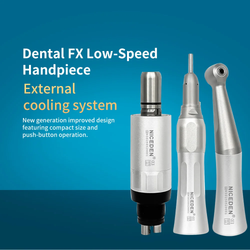 FX Dental Low Speed Handpiece Straight Handpiece 1:1 Contra Angle Air Motor 2/4 Hole External Cooling System