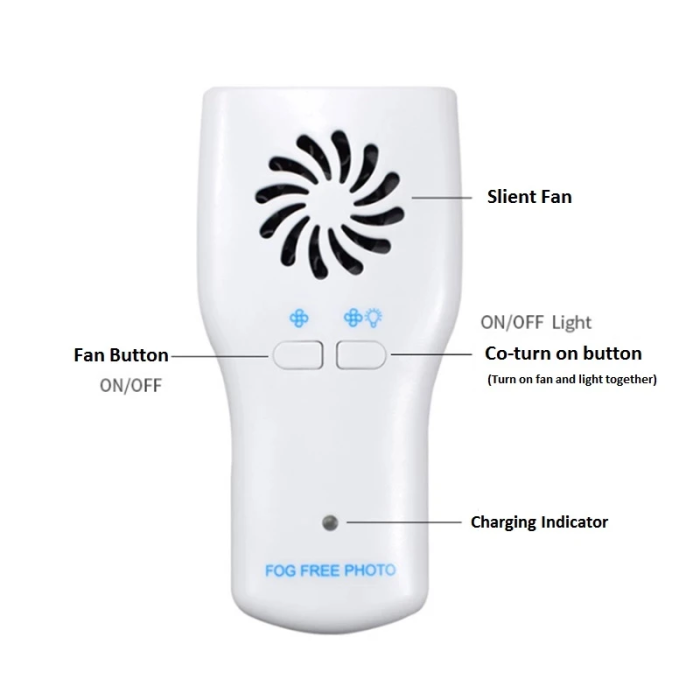 Dental Automatic Anti-Fog Mirrors Fog Free Intraoral Photography Stainless Steel Mirror with LED Light Orthodontic Reflectors