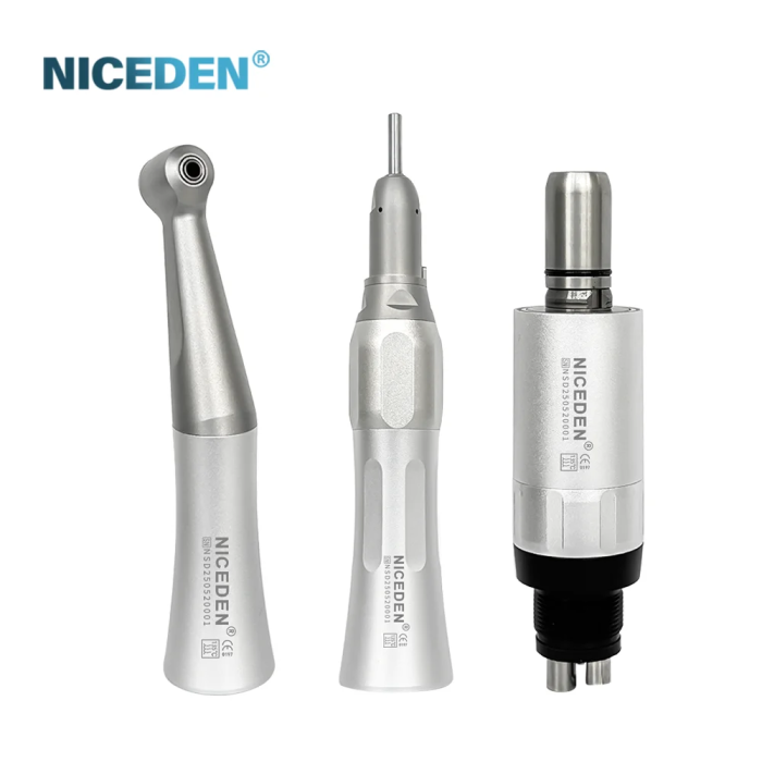 FX Dental Low Speed Handpiece Straight Handpiece 1:1 Contra Angle Air Motor 2/4 Hole External Cooling System