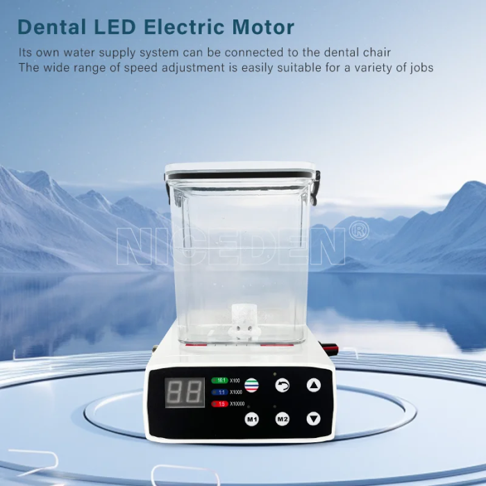 Dental Multifunctional Electric Micromotor with Water Tank Fiber Optic Handle Internal Water Spray Electric Motor Tools 2/4 Hole