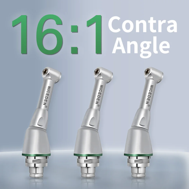 Niceden Dental 16:1 Reduction Contra Angle Head Push Button for Endodontic Treatment Handpiece Dentistry Tool Instrument