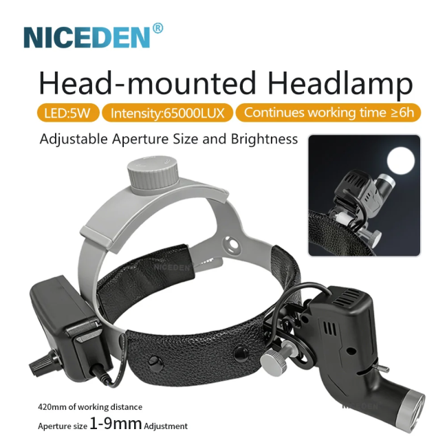 Niceden Dental Headlight 5W LED Spotlights For Dental Loupes Surgical Loupes Surgery Light Lamp For Dentist Medical Light Dentis