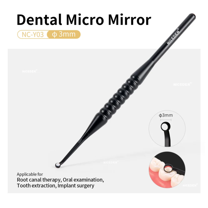 Niceden Dental Micro Anti-fog Mouth Mirror Reflector with Detachable Handle Autoclavable Odontoscope Multifunction Checking Tool