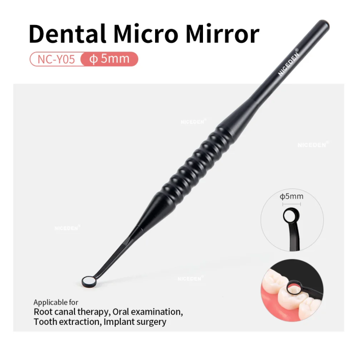 Niceden Dental Micro Anti-fog Mouth Mirror Reflector with Detachable Handle Autoclavable Odontoscope Multifunction Checking Tool