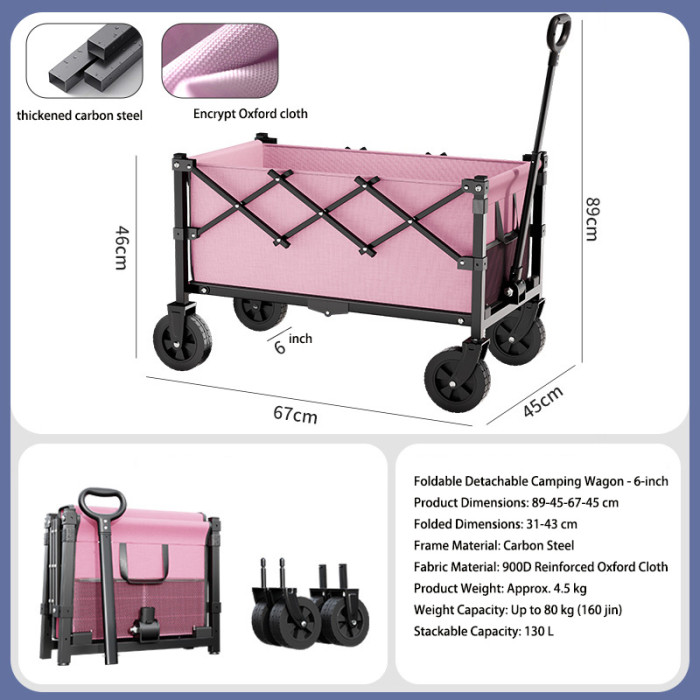 Camper Outdoor Foldable Portable Handcart Trolley Car-mounted Stall Camper New