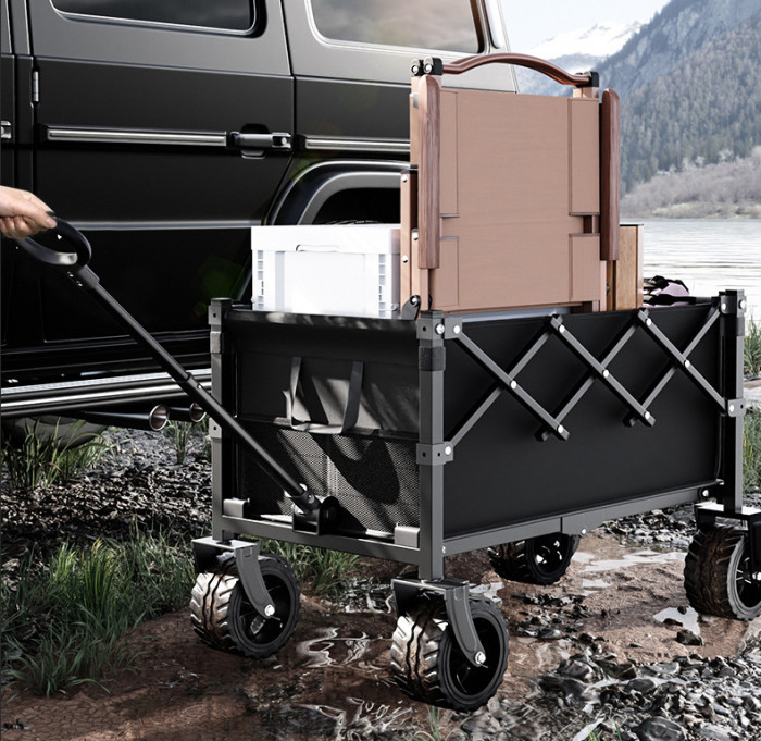 Outdoor 6/7-Inch Camping Cart Picnic Removable Large Capacity Portable Folding