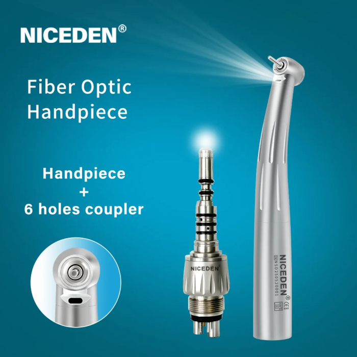 Dental Mini Head Fiber Optic LED Lights High Speed Handpiece for kids Fiber optic lighting with ceramic Bearing turbina 3 Water