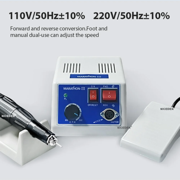 Dental Lab E Type Polishing Micromotor Polish Hand Grinder Handpiece SEAYANG MARATHON 3 Electric Motor 35000 RPM Nail Carving